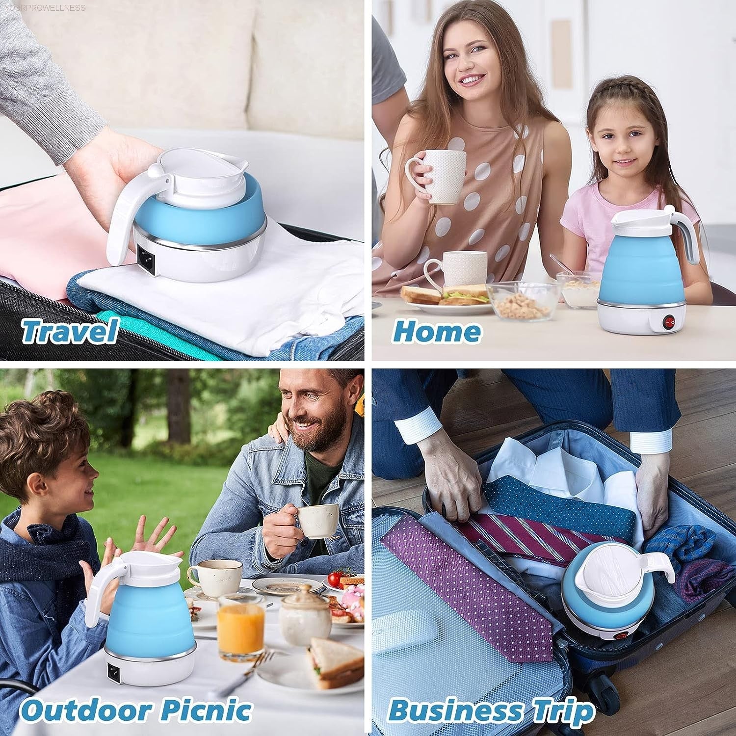 Foldable Electric Kettle, Electric-YOURPROWELLNESS LLC